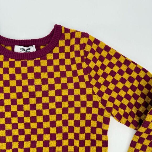 Daydreamer Fig Check Fitted Pullover Sweater New XS - Picture 6 of 11